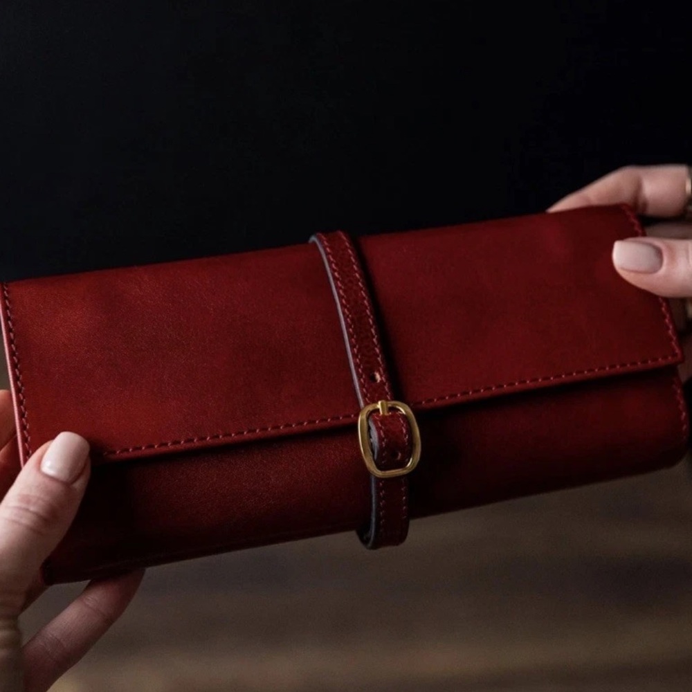 TIME RESISTANCE Jewelry Travel Case Madame Bovary Red Vachetta Leather